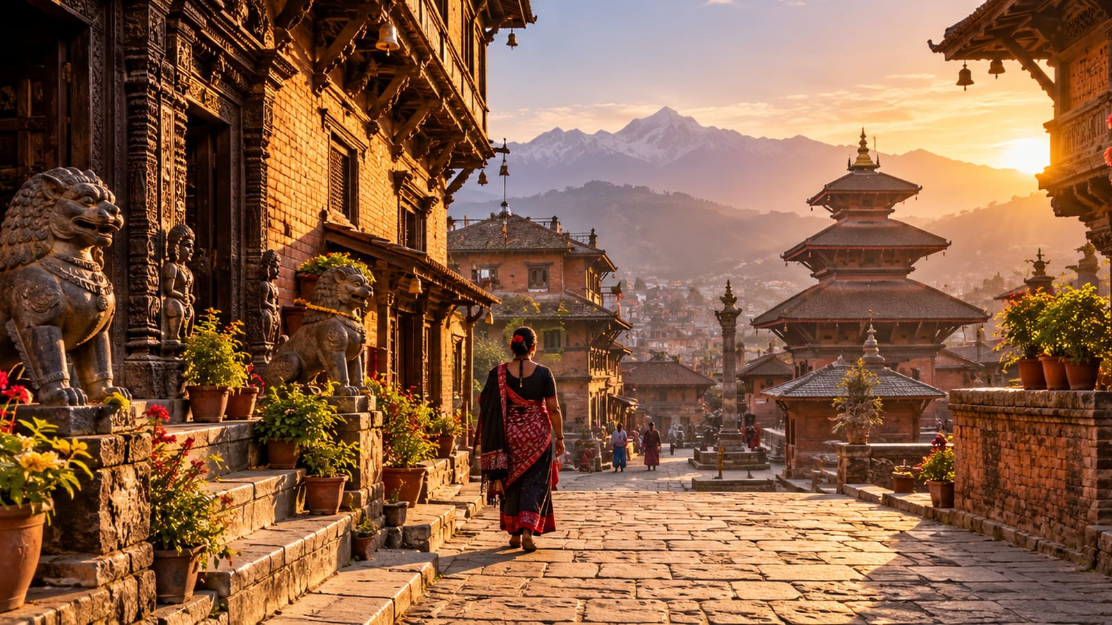 A guided heritage walk through Kathmandu's old-city backstreets