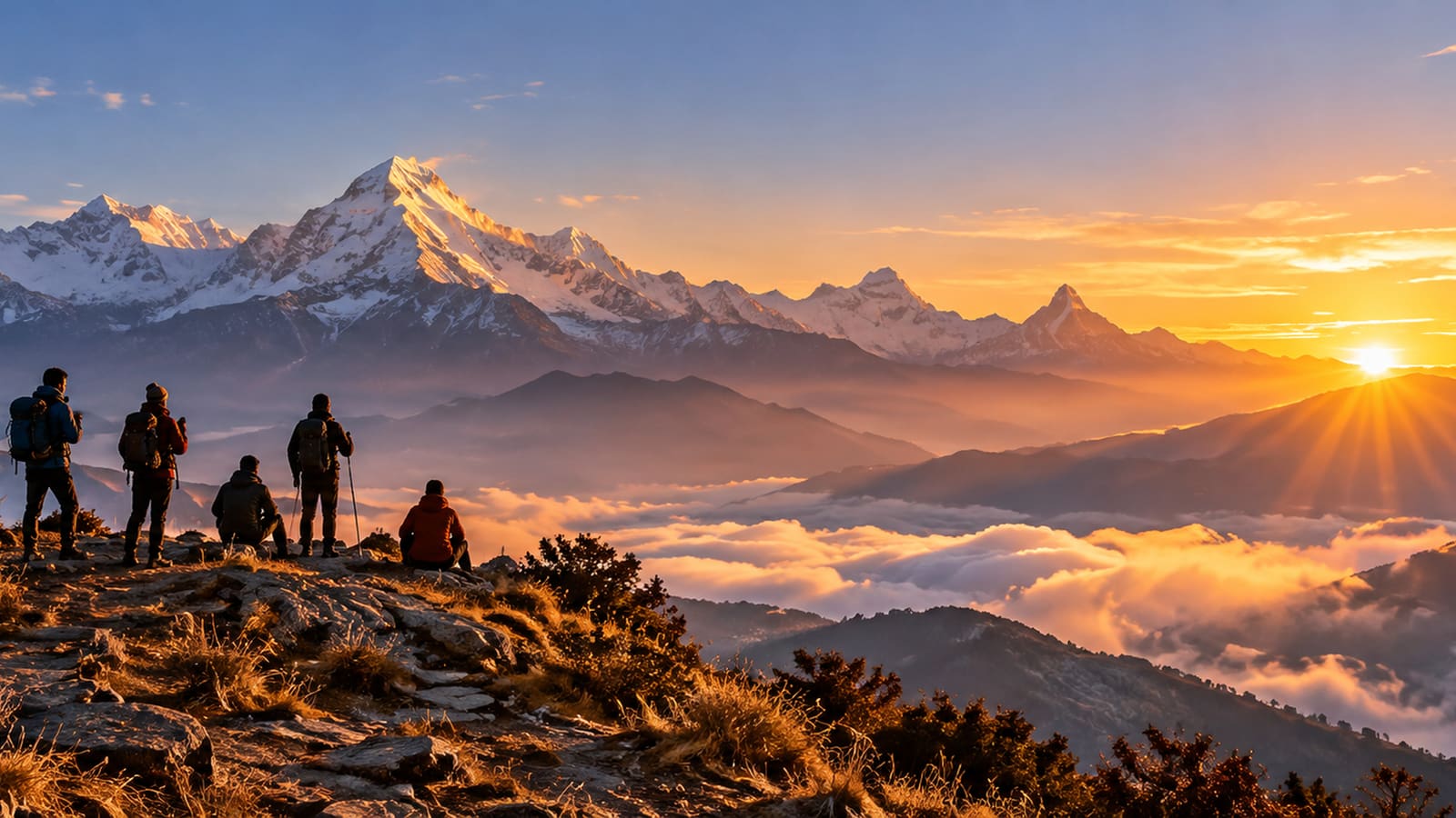 Sunrise over the Himalaya from Poon Hill